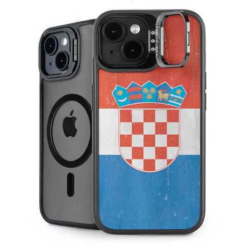 Croatia Flag Distressed iPhone 14 Kickstand Case